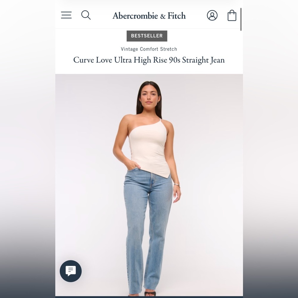 Abercrombie & Fitch Curve Love Ultra High Rise 90s Straight Jean